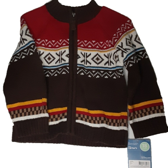 Carter's boy sweater brown size 18m - Picture 1 of 4